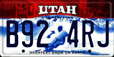 UT license plate B924RJ
