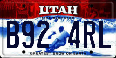 UT license plate B924RL