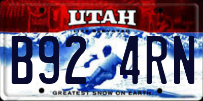 UT license plate B924RN