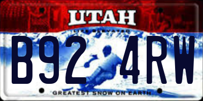 UT license plate B924RW