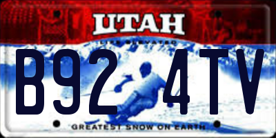 UT license plate B924TV