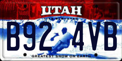 UT license plate B924VB