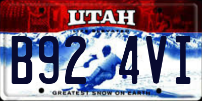 UT license plate B924VI