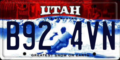 UT license plate B924VN