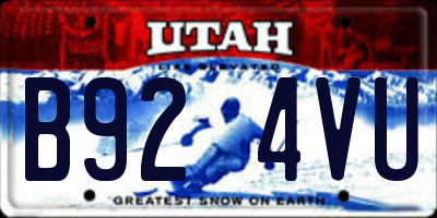 UT license plate B924VU