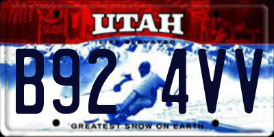 UT license plate B924VV