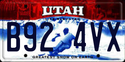 UT license plate B924VX