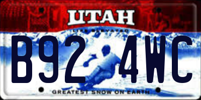UT license plate B924WC