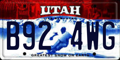 UT license plate B924WG