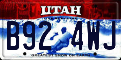 UT license plate B924WJ