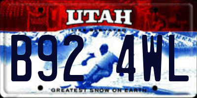 UT license plate B924WL