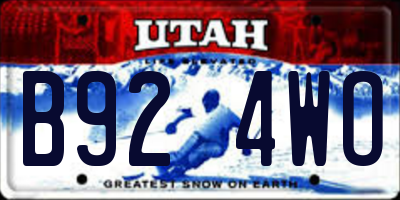 UT license plate B924WO