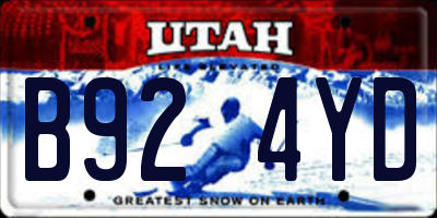 UT license plate B924YD