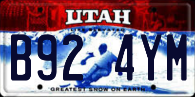 UT license plate B924YM
