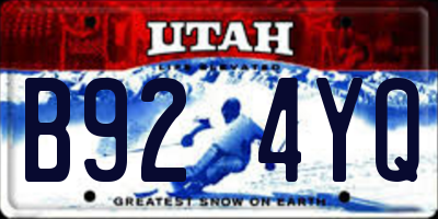 UT license plate B924YQ