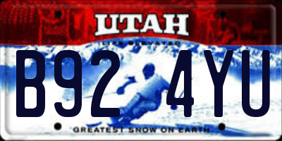 UT license plate B924YU