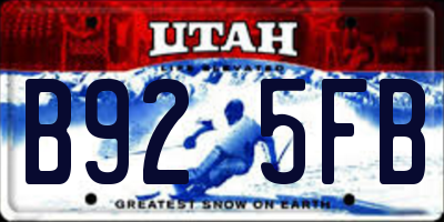 UT license plate B925FB