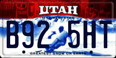 UT license plate B925HT