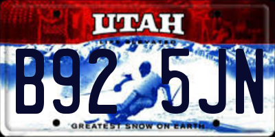 UT license plate B925JN