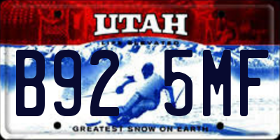 UT license plate B925MF