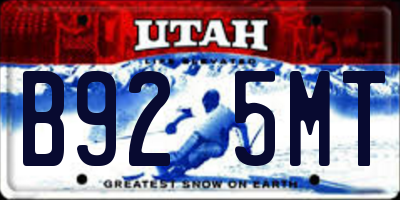 UT license plate B925MT