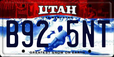 UT license plate B925NT