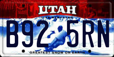 UT license plate B925RN