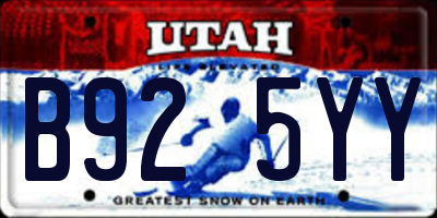 UT license plate B925YY