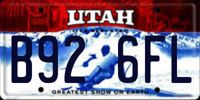 UT license plate B926FL
