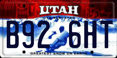 UT license plate B926HT
