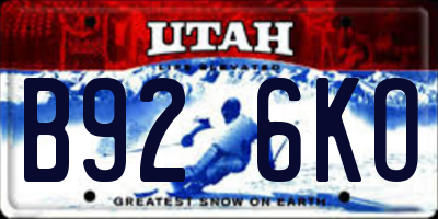 UT license plate B926KO