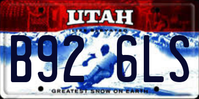 UT license plate B926LS