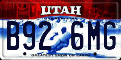 UT license plate B926MG
