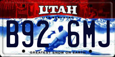 UT license plate B926MJ
