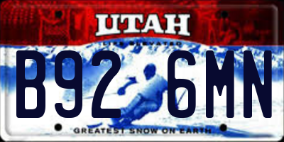 UT license plate B926MN