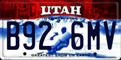 UT license plate B926MV