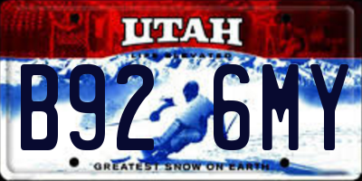 UT license plate B926MY