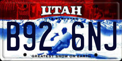 UT license plate B926NJ
