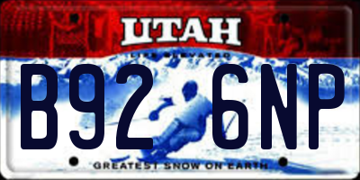 UT license plate B926NP