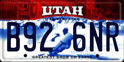 UT license plate B926NR