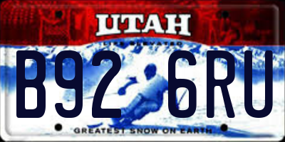 UT license plate B926RU