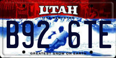 UT license plate B926TE
