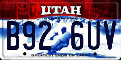 UT license plate B926UV