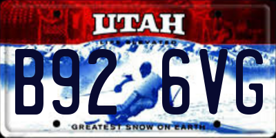 UT license plate B926VG