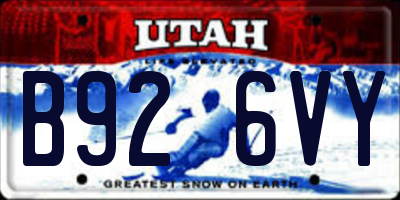 UT license plate B926VY