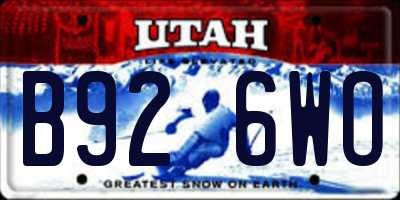 UT license plate B926WO