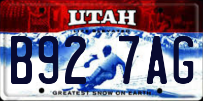 UT license plate B927AG