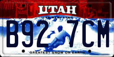UT license plate B927CM