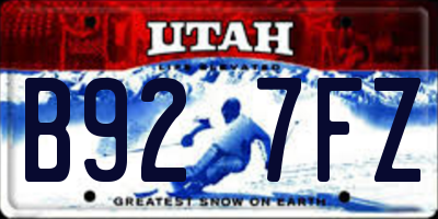 UT license plate B927FZ