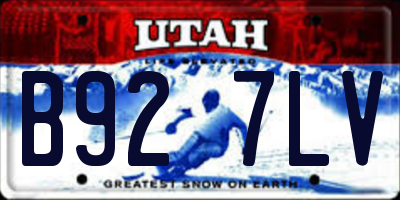 UT license plate B927LV